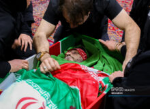 وداع با پیکر شهید مدافع حرم «بهروز واحدی» در تهران