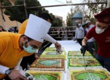 بلندترین کیک ایران در جشن غدیر همدان توزیع می‌شود