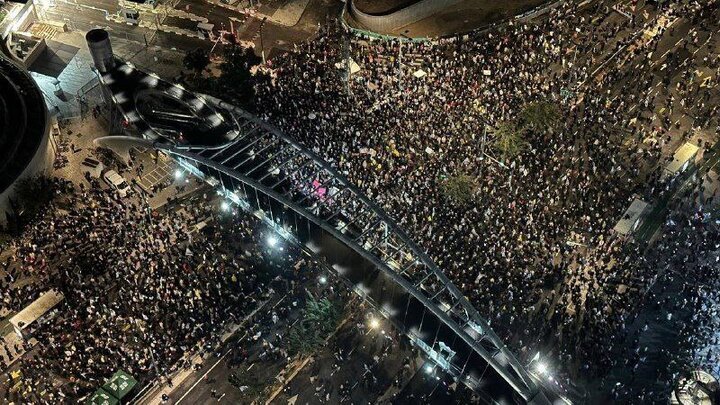 تظاهرات یک میلیون نفری شهرک‌نشینان علیه نتانیاهو؛ بازداشت ۴۰ معترض
