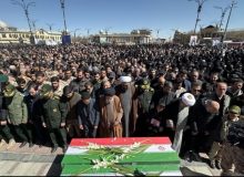 پیکر مطهر پنج شهید حمله صهیونی و آمریکایی در همدان تشییع شد