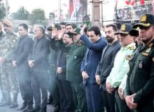 بدرقه زائران مراسم وداع و تشییع قائد و رهبر شهید انقلاب اسلامی در شهریار با حضور فرماندار شهرستان شهریار