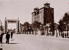 نمایی از شمسالعماره و خیابان ناصرخسرو تهران در سال ۱۳۱۸